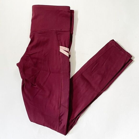 Fabletics Trinity Mesh Motion 365 Legging Maroon - Picture 4 of 8